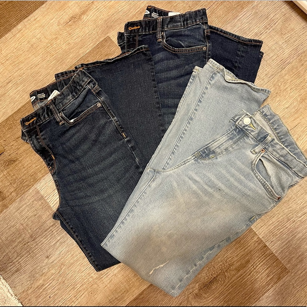 3 pair Old Navy Built in Flex Boys Jeans, 14 Husky